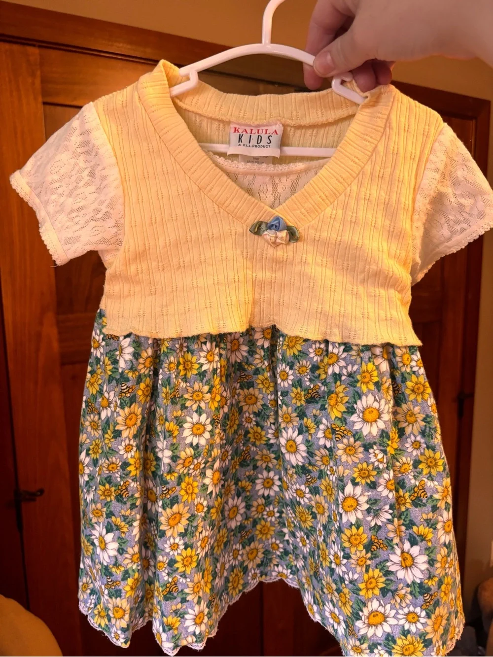 Vintage Kalula Kids Daisy Floral Dress | Cottagecore Toddler Dress | 2T USA Made